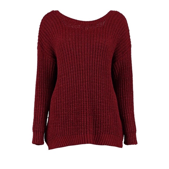 ♦️ON SALE♦️ Strappy Back Chunky Knit Sweater - Picture 4 of 4